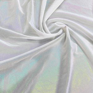 Miễn Phí Mẫu Sáng Bóng Đầy Màu Sắc Kim Loại Lá Vải Tuyn Lưới 4 Cách Căng Nylon Spandex Vải Đồ Bơi Khiêu Vũ Thể Dục Leotards Vải - Product Image 5