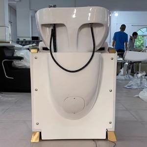 Sillón de Lavado de Cabello Qumeng con Lavabo de Cerámica, Ajustable, Semi-reclinable, con Masaje Eléctrico Automático - Product Image 4