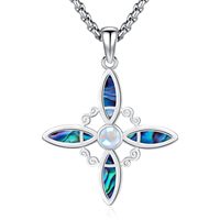 925 argent Sterling coquille d'ormeau pierre de lune sorcières noeud noeud sorcière wicca noeud celtique wiccan sorcière bijoux pendentif collier
