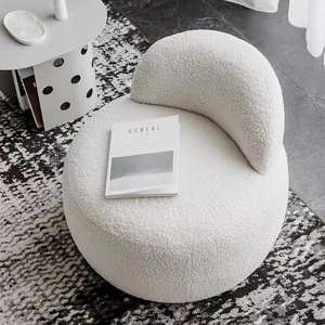 Silla <span class=keywords><strong>de</strong></span> estilo nórdico para Hotel, sofá <span class=keywords><strong>de</strong></span> lana <span class=keywords><strong>de</strong></span> oveja <span class=keywords><strong>de</strong></span> lujo, <span class=keywords><strong>piel</strong></span> <span class=keywords><strong>de</strong></span> oveja, felpa, tela blanca, muebles - Product Image 1