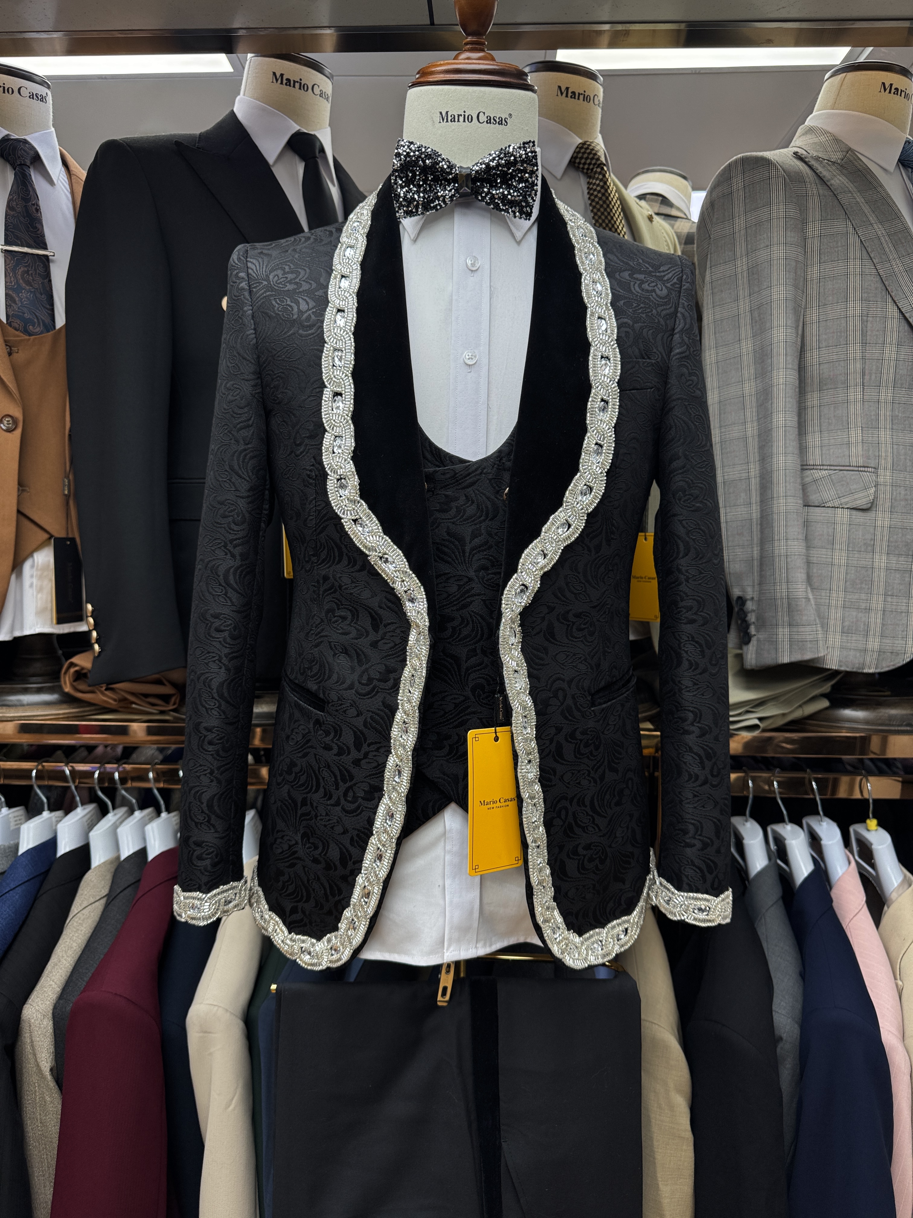 Noir-3 pièces/ensemble-Veste + gilet + pantalon