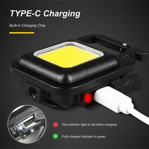 ไฟฉายพกพาขนาดเล็ก 500 ลูเมน สำหรับใช้งานกลางแจ้ง ชาร์จไฟได้ กันน้ำ ใช้กับพวงกุญแจ มีแม่เหล็ก ใช้สำหรับตรวจสอบ แคมป์ปิ้ง และทำงาน ใช้หลอดไฟ COB LED - Product Image 6