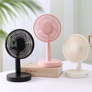Ventilateur portable rose ultra-silencieux pliable avec moteur DC rechargeable par USB 5W, 5 vitesses, oscillant, base en plastique, hauteur 28 cm, usage domestique - Product Image 5