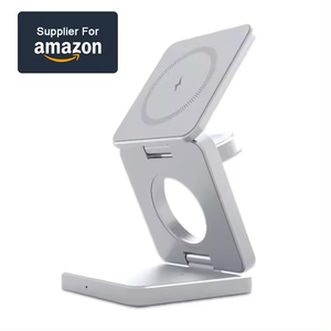 แท่นชาร์จไร้สายแบบแม่เหล็ก<span class=keywords><strong>3</strong></span> in 1สำหรับ iPhone 16 15 14 Pro iWatch airpods <span class=keywords><strong>3</strong></span>/<span class=keywords><strong>2</strong></span>พับเก็บได้อย่างรวดเร็วแท่นวางชาร์จ - Product Image 1