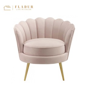 <span class=keywords><strong>Poltrona</strong></span> Moderna in Velluto Morbido con Schienale Rotondo e <span class=keywords><strong>Gambe</strong></span> Dorate in Metallo per Soggiorno, Salotto, Camera da Letto - Product Image 1