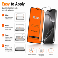 Protection d'écran incurvée 21D pour iPhone 16 17 18 Duo Pro Max, verre trempé HD transparent 10H, couverture intégrale