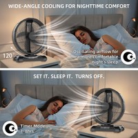 Ventilateur de table rechargeable à batterie lithium 18 pouces avec fonction oscillante et minuterie 1-8h pour un refroidissement estival