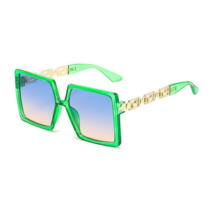 Nuevas Gafas <span class=keywords><strong>de</strong></span> Sol <span class=keywords><strong>de</strong></span> Moda con Protección UV400, Cadena y Montura Grande Cuadrada para Mujer - Product Image 2
