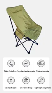 2024 Cheap Promotional Portable Premium Picnic Leisure Adult Outdoor Beach Camping Folding Fishing Moon Chair