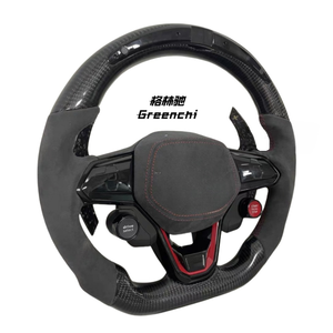 Utilisé pour Volkswagen <span class=keywords><strong>Golf</strong></span> 8 <span class=keywords><strong>GTI</strong></span> MK8 Modification du volant et mise à niveau R8 Bouton Diode lumineuse Volant en fibre de carbone - Product Image 2