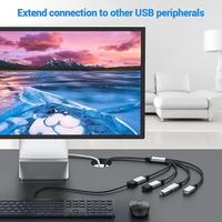 Hub USB 2.0 3.0 FJGEAR, Adaptador de 4 Puertos, Divisor USB Múltiple, 1 Macho a 4 Hembras, Cable de Extensión para Laptop, PC, Escritorio, Cargador