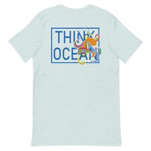 T-shirt brodé en coton fluorescent Think Ocean Octopus - Product Image 6