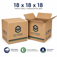 Cajas de Cartón Corrugado de Triple Pared de 18x18x18 al por Mayor, Impresión a Dos Colores, para Envío de Calcetines