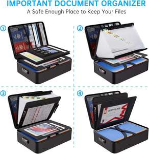 กระเป๋าจัดเก็บเอกสารแบบพกพา 3 ชั้น ป้องกันไฟไหม้ พร้อมกุญแจล็อค - Product Image 3