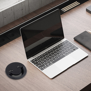 Zuogang <b>Round</b> USB Cable <b>Box</b> For Office Desk Charging Portable Cable Management Organizer Minimalist Design Standing Type - Product Image 1