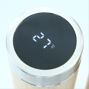 <span class=keywords><strong>Zojirushi</strong></span>-taza de vacío con pantalla de temperatura de acero inoxidable, bambú, aislamiento, termo - Product Image 2