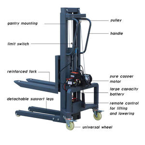 Chariot élévateur à fourche à batterie au plomb-acide, hauteur de levage 120 cm, capacité de charge 300 kg, déplaceur latéral hydraulique pour événements - Product Image 6