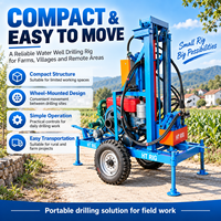 Foreuse portable pour puits d'eau, machine de forage de petits puits de 150 m pour l'irrigation agricole et les puits domestiques