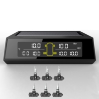 Interner TPMS 6-Rad-LKW-Reifendruckmesser Ohne Programmierung Schnelle Kopplung 433,92MHz Solarbetriebener Empfänger IP67 Wasserdicht