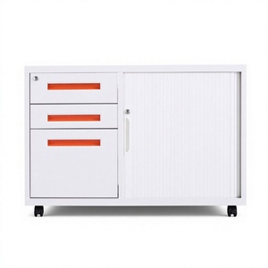 Storage Unit for Home Office KD Structure Steel Password-protected Mobile Cabinet with <b>File</b> Folder and <b>Hanger</b> Desk - Product Image 1