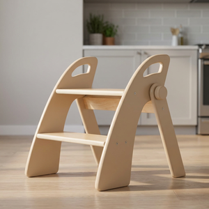 Torre de Aprendizaje Plegable de Madera Maciza Moderna para Niños Pequeños, Taburete Auxiliar de Cocina para Apartamentos, Almacenes y Gimnasios - Product Image 5