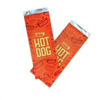 Sacs d'emballage pour aliments chauds à emporter, en papier kraft recyclable, doublés de papier aluminium anti-graisse, avec logo imprimé personnalisé, ruban, pour BBQ et kebab
