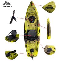 Kayak LSF 3,04 m pour une personne, propulsion par aileron, en HDPE, pour la pêche, le surf et la navigation, bateau de pêche