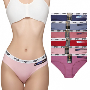 Morcoda Factory Shop Ladies Bikini <strong>Panties</strong> Low-rise Sexy Cotton Underwear with Wide Waistband Solid &amp; Mix Colors Cheap Price - Product Image 1