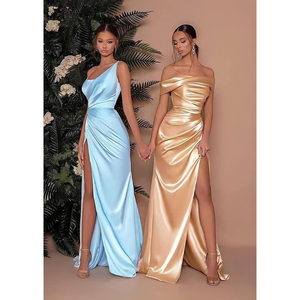 Vestido Largo <span class=keywords><strong>de</strong></span> Fiesta con Abertura, Un Hombro Descubierto, Estilo Sirena, para Damas <span class=keywords><strong>de</strong></span> Honor, Vestido <span class=keywords><strong>de</strong></span> Noche Formal para Mujer - Product Image 3
