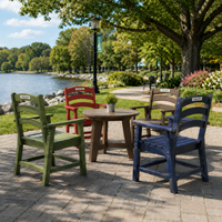 Chaise de salle à manger en HDPE pour patio, personnalisable, chaise de jardin d'extérieur robuste, résistante aux intempéries, pour chambre et salon, design contemporain