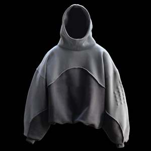 Yingling Mens Custom Cotton Hoody Streetwear Grueso Drop Shoulder Cropped Hoodie Unisex Pullover Cropped Hoodie Hombres - Product Image 1