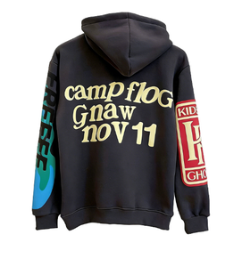 Sweat à capuche épais gris anthracite premium pour homme avec motif Camp Flog Gnaw au dos et coupe décontractée pour les collections streetwear urbaines - Product Image 1