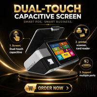 Anypay A9 Çift Dokunmatik Ekranlı Hepsi Bir Arada POS PC Sistemi, Dahili Termal Yazıcı ve Küçük İşletmeler İçin POS Yazılımı ile Nakit Kayıt Cihazı