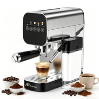 Anbolife - Cafetera Espresso Compacta de 20 Bares y 51 mm con Carcasa Totalmente Metálica, Tanque de Leche, Sistema de Calentamiento Instantáneo Thermo-block, OEM