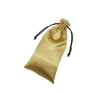 Bolsa de Almacenamiento de Satén Dorado para Bolsos, Bolsa Personalizada de Seda Marrón con Cordón para Pelucas - Product Image 2