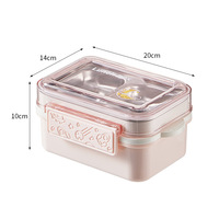 Boîte à lunch compartimentée en acier inoxydable de qualité alimentaire, hermétique, pour étudiants, employés de bureau, pique-niques et voyages