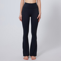 Pantalon de sport de levage de hanche nu pour femmes avec LOGO personnalisé pantalon évasé serré de danse en cours d'exécution pantalon de yoga taille haute à jambes larges