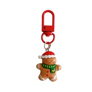 Cartoon Christmas Red Resin Keychain: Cute Santa Claus Doll Bouquet Keychain with Accessories and Gift Box Decoration - Product Image 5