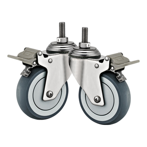 3 "4" 5 "thép không gỉ STEM xe đẩy bánh Xe công nghiệp mịn Bánh xe chất lượng cao TPR Caster chống gỉ Xe Đẩy Tay bánh xe - Product Image 5