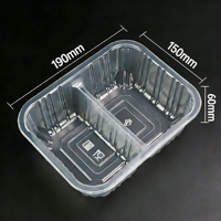 Barquette alimentaire en PP à deux compartiments, compatible four et micro-ondes, avec film de scellage, pour préparation de repas et emballage alimentaire