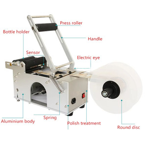 Etiquetadora Semiautomática Eléctrica para Botellas Redondas MT50 con Motor y Embalaje de Madera - Product Image 3