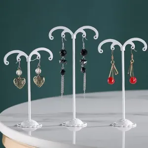Lot de 3 présentoirs à bijoux en métal pour boucles d'oreilles, support de présentation blanc/marron/noir/argenté pour boucles d'oreilles en cristal - Product Image 6