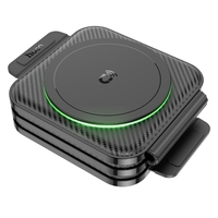 Chargeur sans fil magnétique rapide 3 en 1 de qualité supérieure Hoco CQ4, unique, pliable, pour téléphone portable, montre intelligente, écouteurs, couleur noire