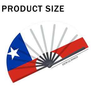 Abanicos Plegables de Bambú con la Bandera de Chile al por Mayor, Abanico de Mano para Carnaval, Boda, Festival, Fiesta, Agencia de Viajes - Product Image 2