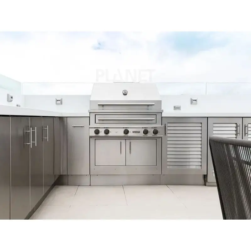 Kabinet Unit dapur Stainless Steel terjangkau Set grosir Unit kabinet dapur Outdoor lengkap