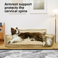 Cama de Perro de Felpa Personalizable con Logotipo OEM, Sofá Cama de Lujo, Tamaño Grande, Ecológica, Suave, Cómoda, Portátil para Invierno, con Almohadas Antideslizantes
