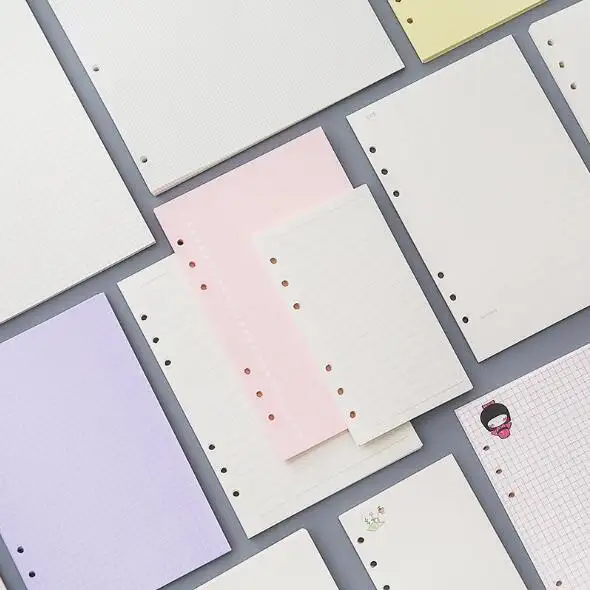 Цветные Заполнители для планировщика A5, A6, вставки, заполняющие бумажные страницы с 6 отверстиями, индивидуальная бумага для листов для обшивки колец