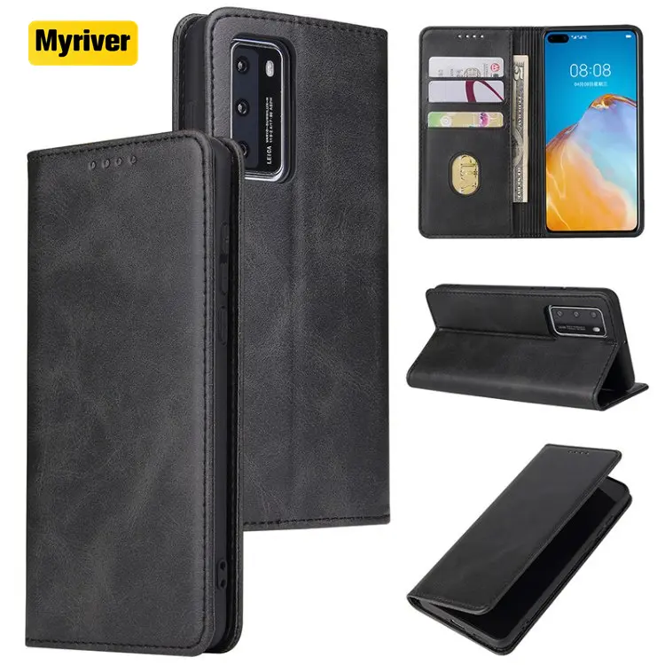 Myriver High Quality Leather Mobile Phone Cover Flip Kickstand Back Cover Pouch Cases With Wallet For Redmi Note 10 9C 9A 11 Pro