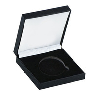 Caja de exhibición de monedas de desafío con logotipo personalizado, de terciopelo PU de 40 mm, superventas al por mayor, caja de regalo de terciopelo para monedas