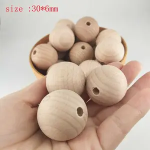 30*6mm wholesale Beech wooden beads baby teether natural beads jewellery beads